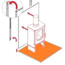 Charnwood - Emaliowana blacha pod piec 80x85cm gr. 12mm