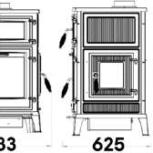 Piec 13,2 kW Hosseven 8000 - żeliwo czarne