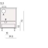 Kuchnia na drewno do zabudowy w ciągu mebli Cadel Smart 60