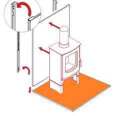Charnwood - Emaliowana blacha pod piec 80x85cm gr. 12mm