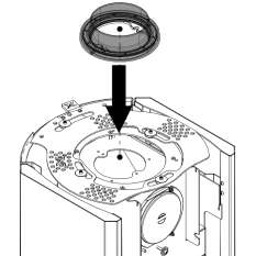 Płyta obrotowa do rury dymowej 150 mm przy dop. powietrza z dołu