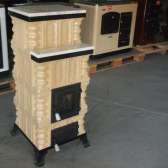 Wolnostojący piec kominkowy kaflowy (4 kafle) z marmurową półką